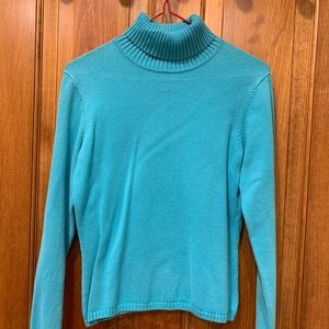 Talbots Petites Blue Turtleneck Sweater